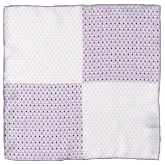 Patchwork quilt with purple and white patterns on a white background Hidden Mickey Mouse