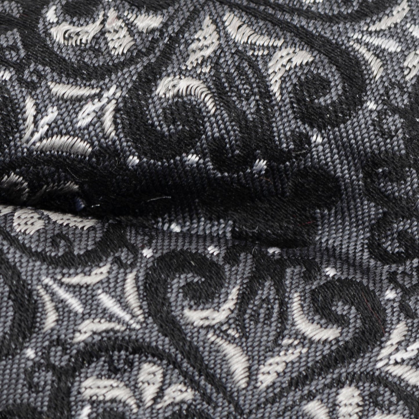 Close-up of black and white patterned fabric Mickey Mouse