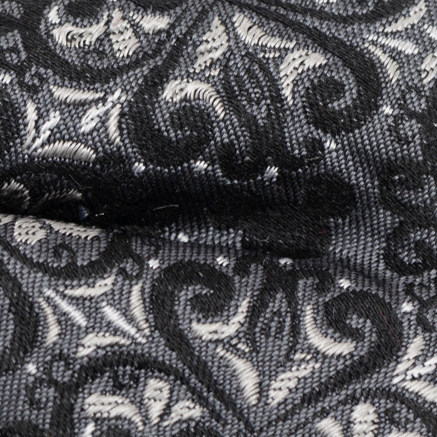 Close-up of black and white patterned fabric Mickey Mouse