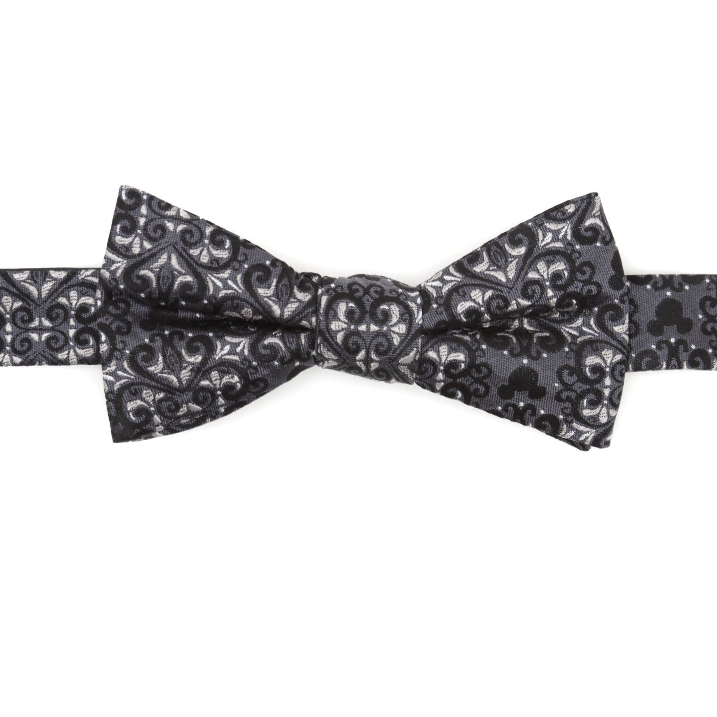 Black patterned bow tie on a white background Mickey Mouse