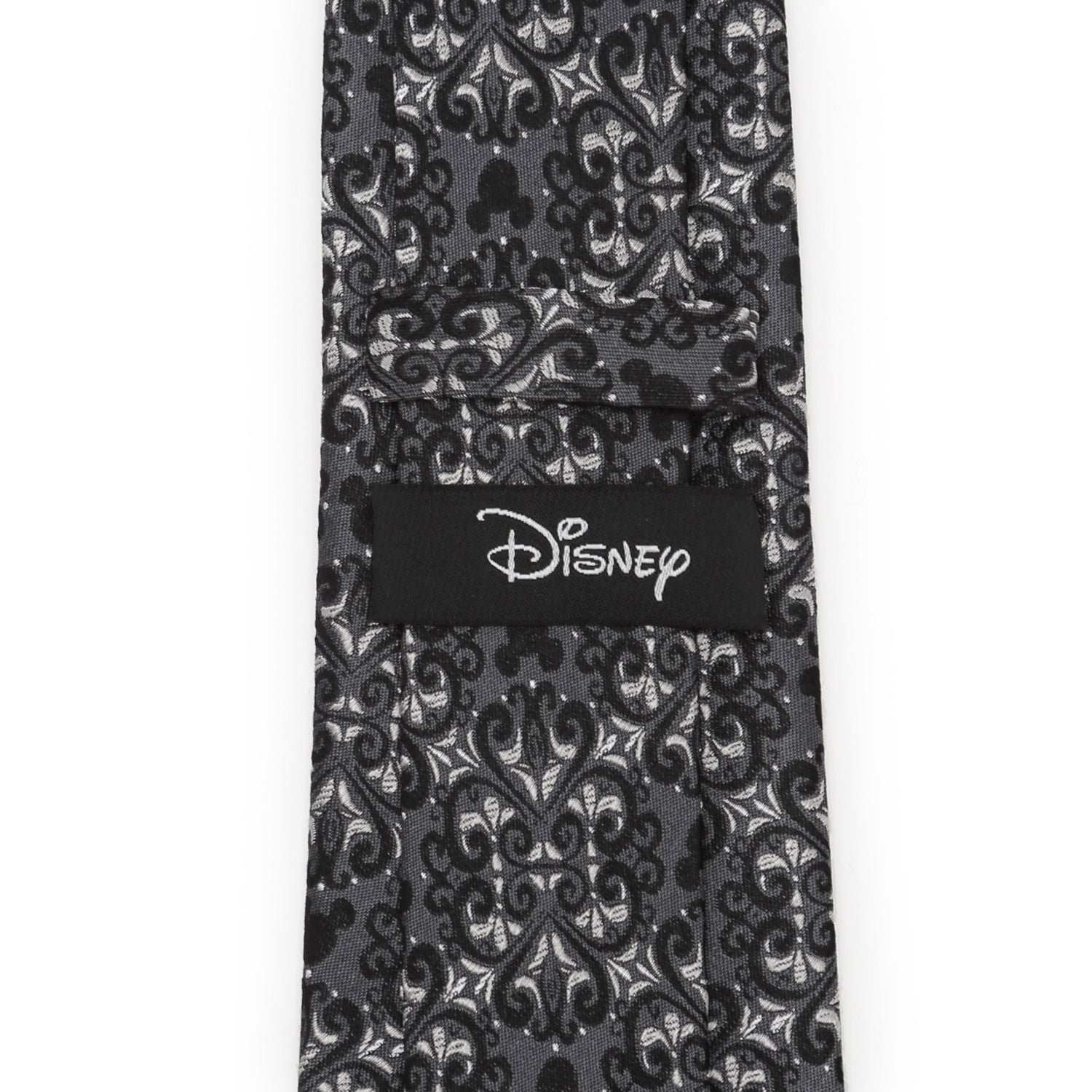 Patterned tie with a Disney label on a white background
