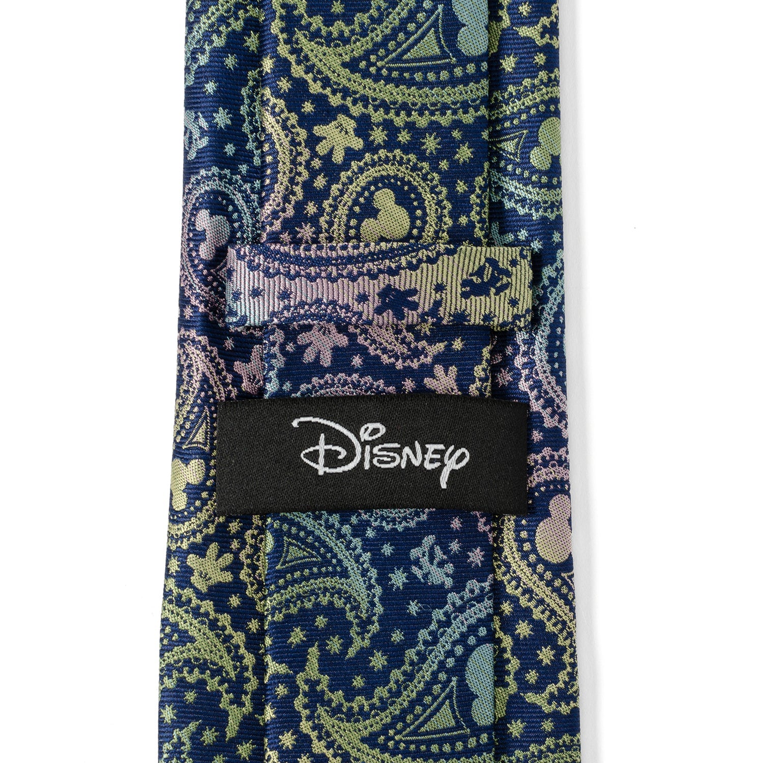 Disney-themed necktie with a pattern and visible Disney logo on a white background
