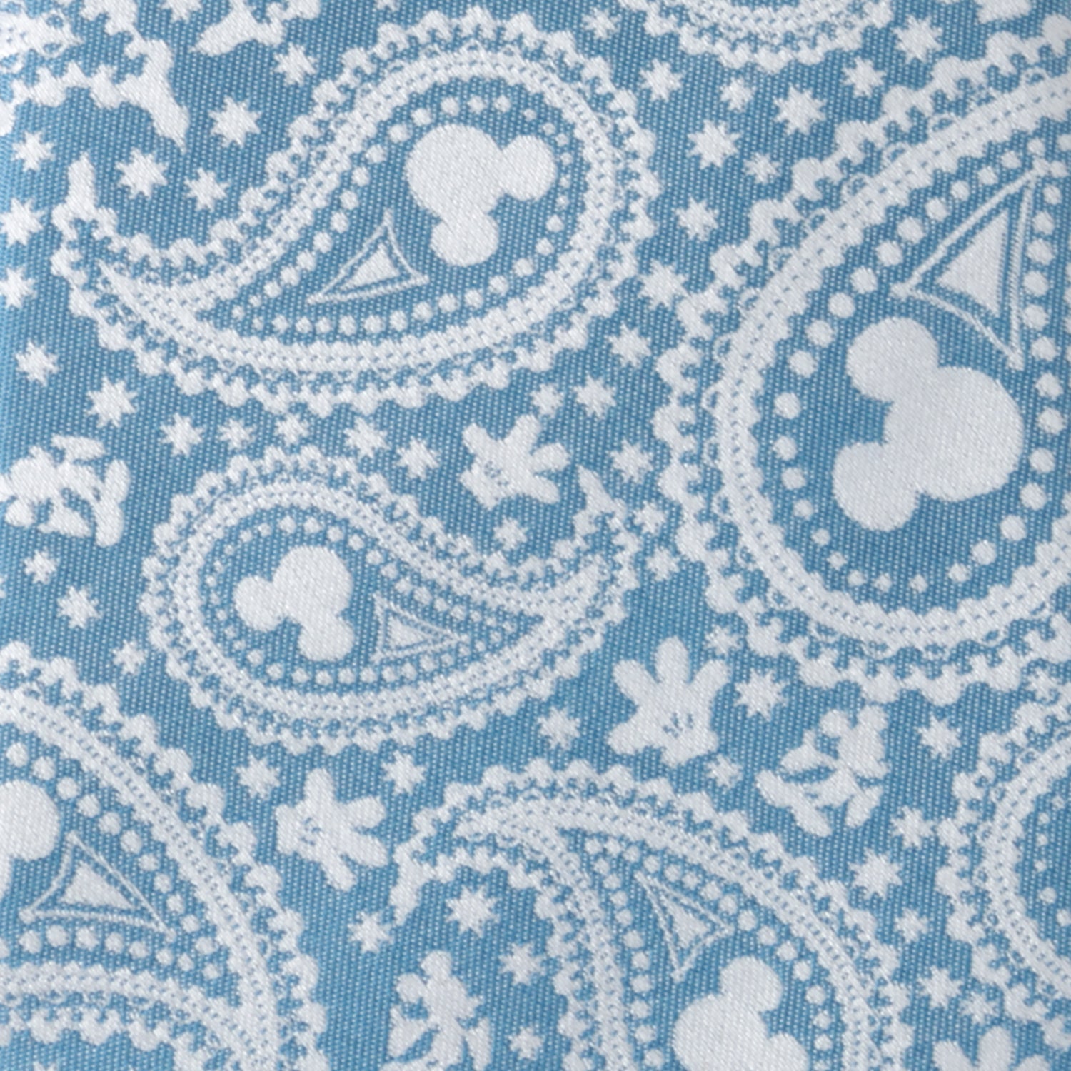 White paisley pattern with Mickey Mouse heads on a blue background Disney Mickey Mouse