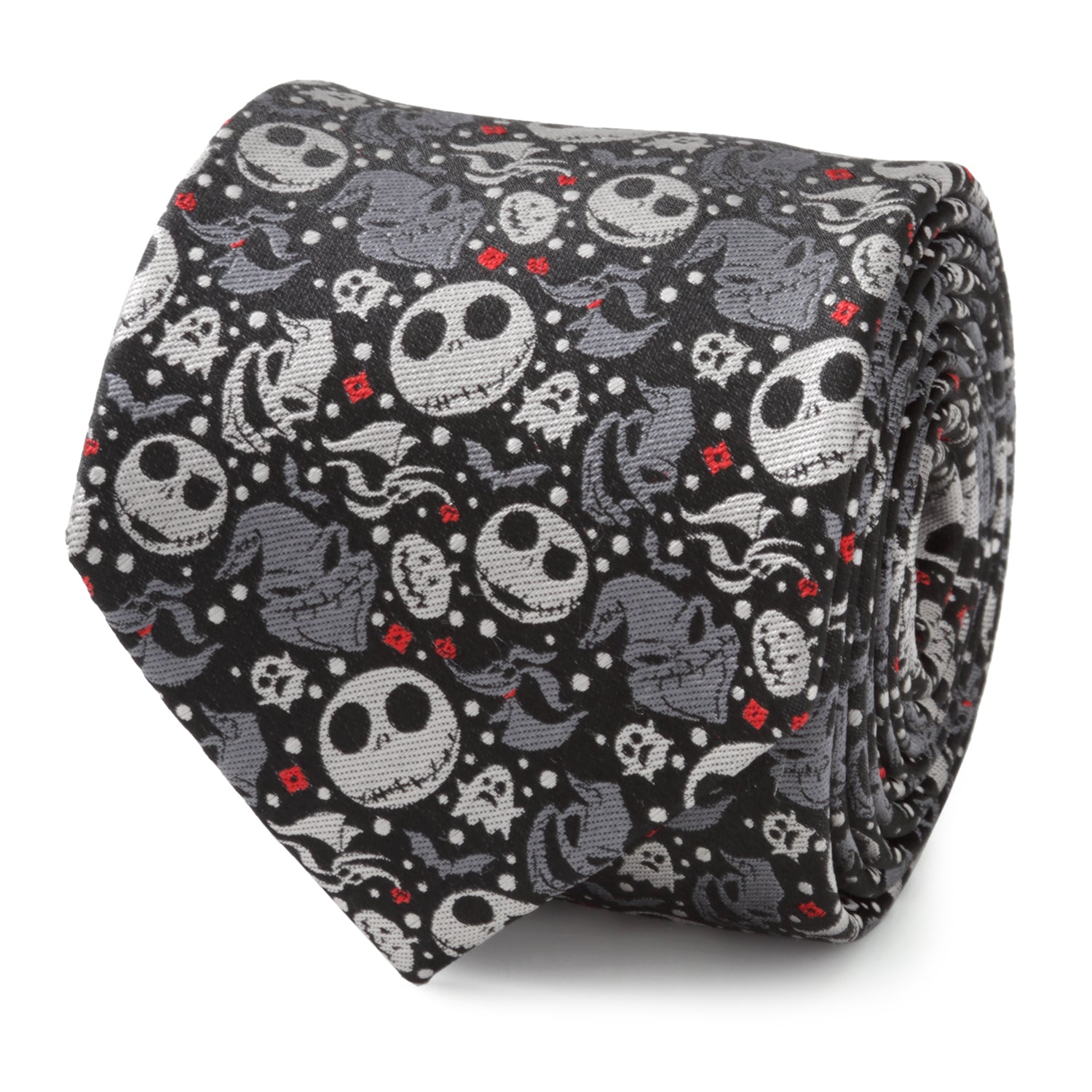 isney Jack Skellington black and gray silk tie for men