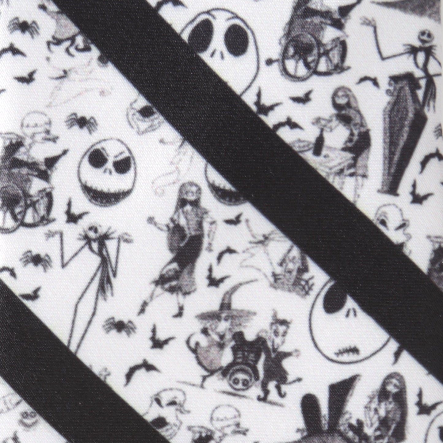 Disney The Nightmare Before Christmas Striped Black Men's Tie