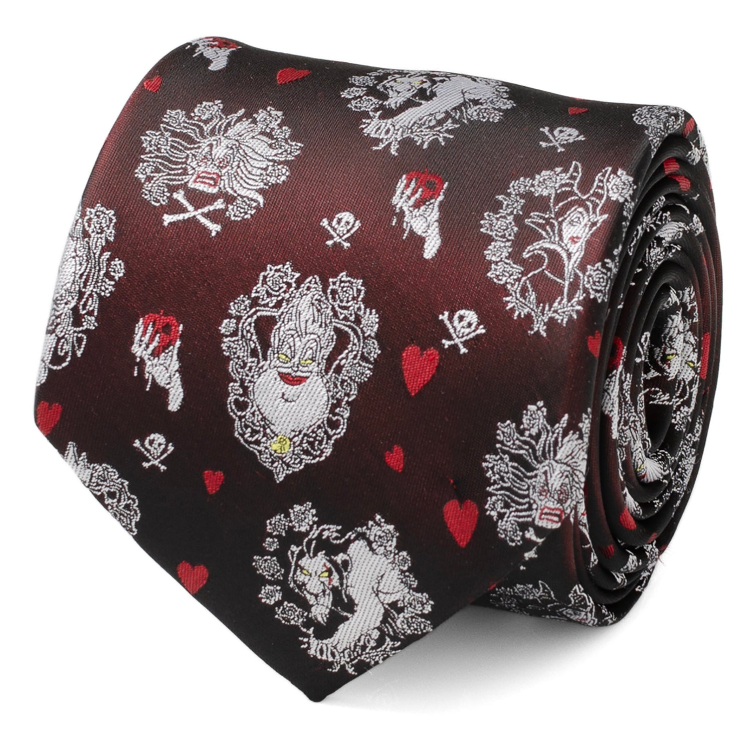 Decorative tie with intricate patterns on a white background