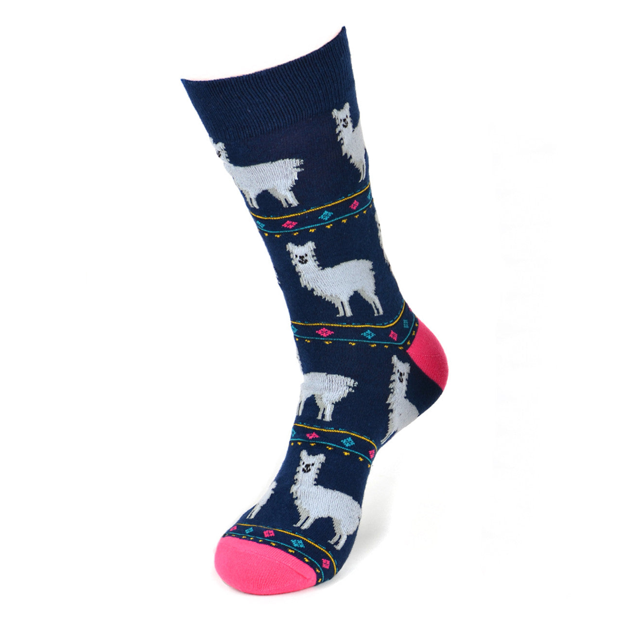 Men's Alpaca Novelty Socks South America Party Animal Pack Animal Fun Crazy Socks Llama Socks