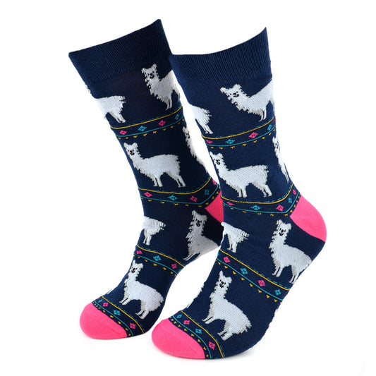 Men's Alpaca Novelty Socks South America Party Animal Pack Animal Fun Crazy Socks Llama Socks