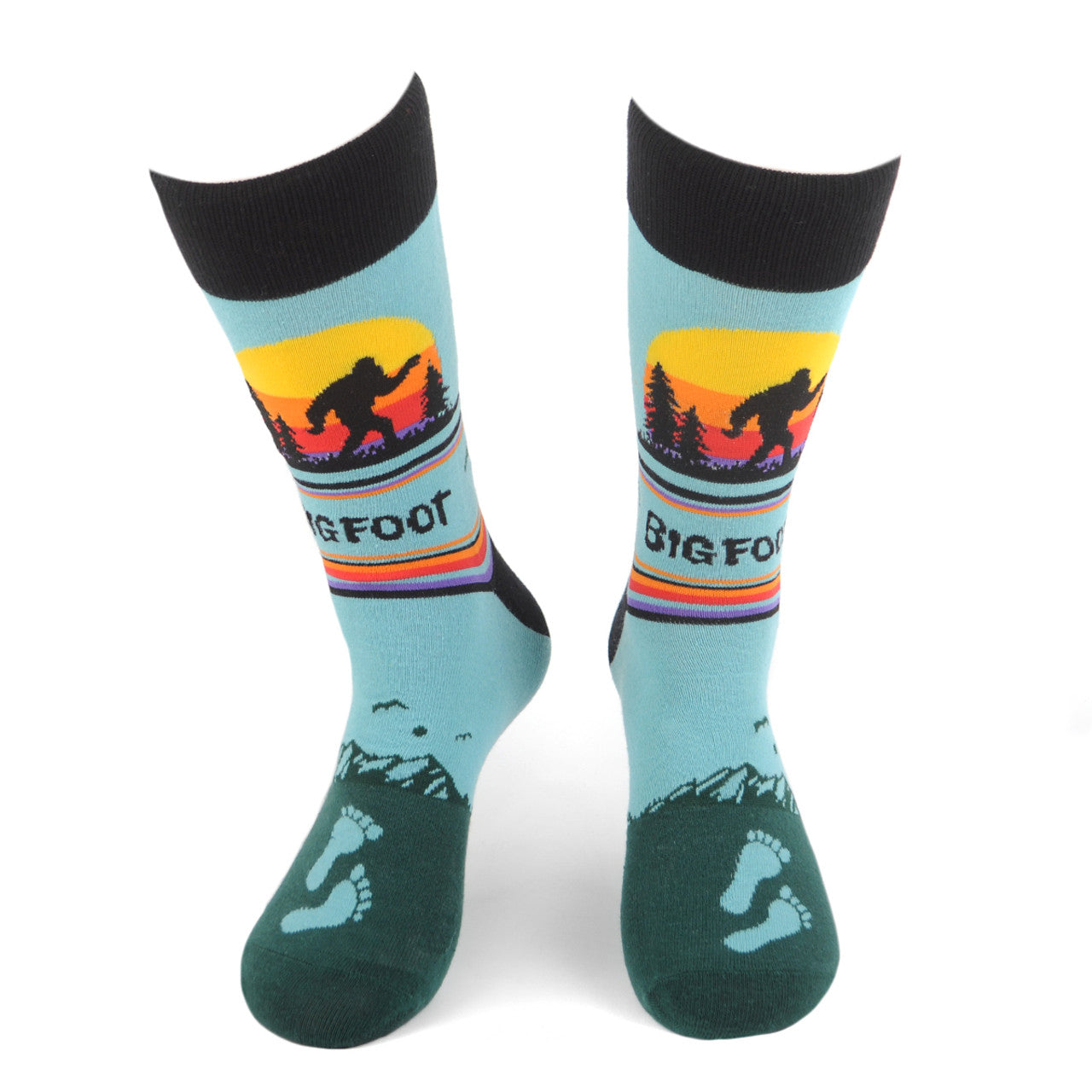 Wild Bigfoot Socks Men's Wild Outdoor Novelty Socks Gray Crazy Big Foot Wildlife Mountains Socks Mans Yeti Socks Great Gift Funny Socks