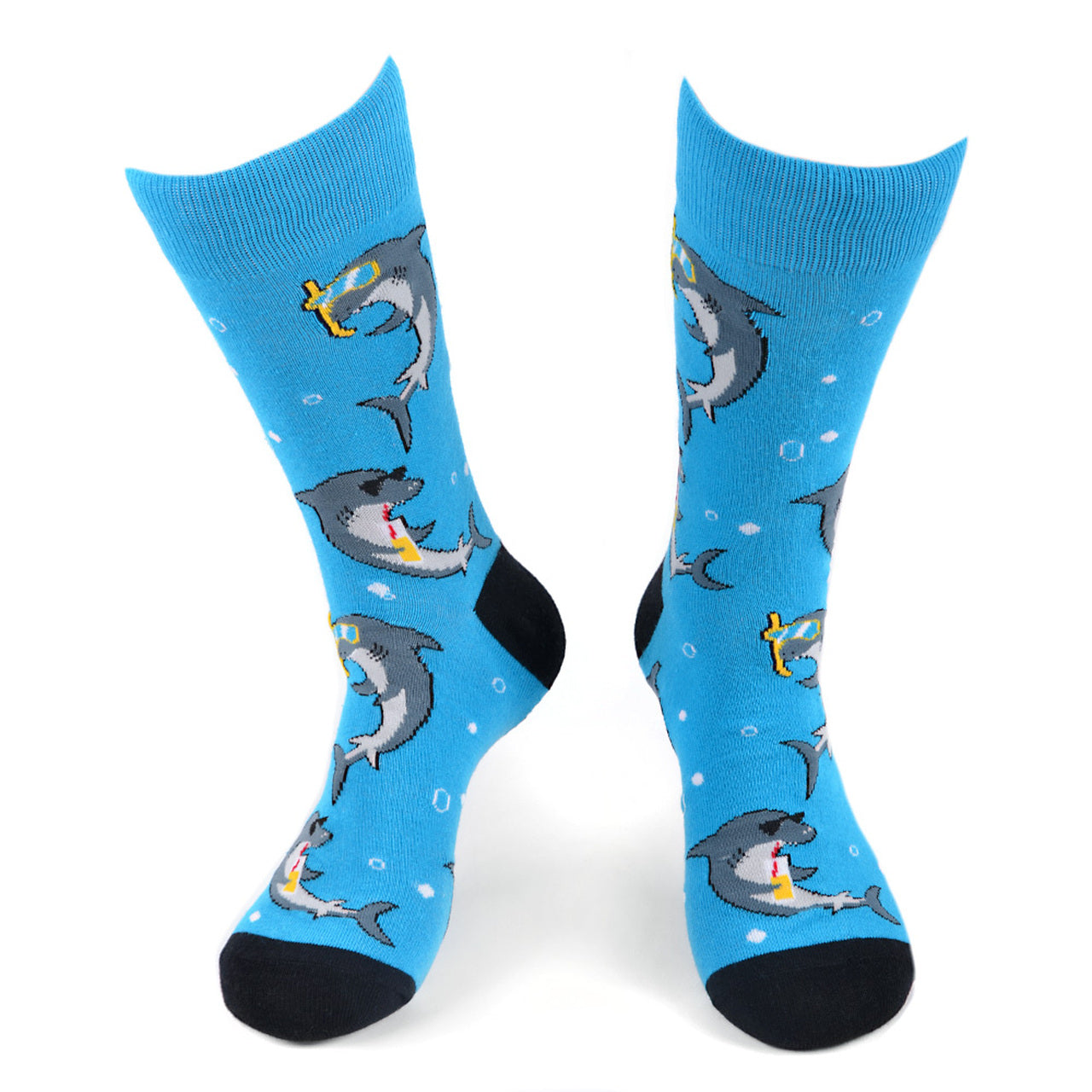 Men's Vacation Shark Novelty Socks Outdoor Fun Ocean Beach Cruise Vacation Gift for Dad Sharks Everywhere Socks