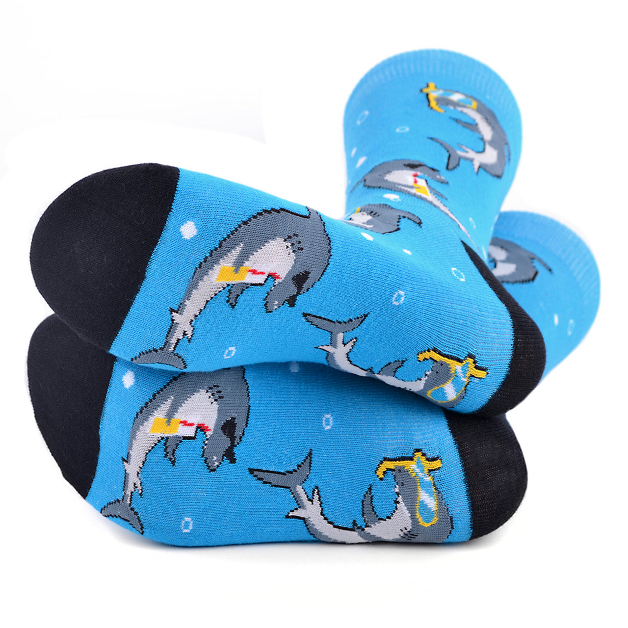 Men's Vacation Shark Novelty Socks Outdoor Fun Ocean Beach Cruise Vacation Gift for Dad Sharks Everywhere Socks