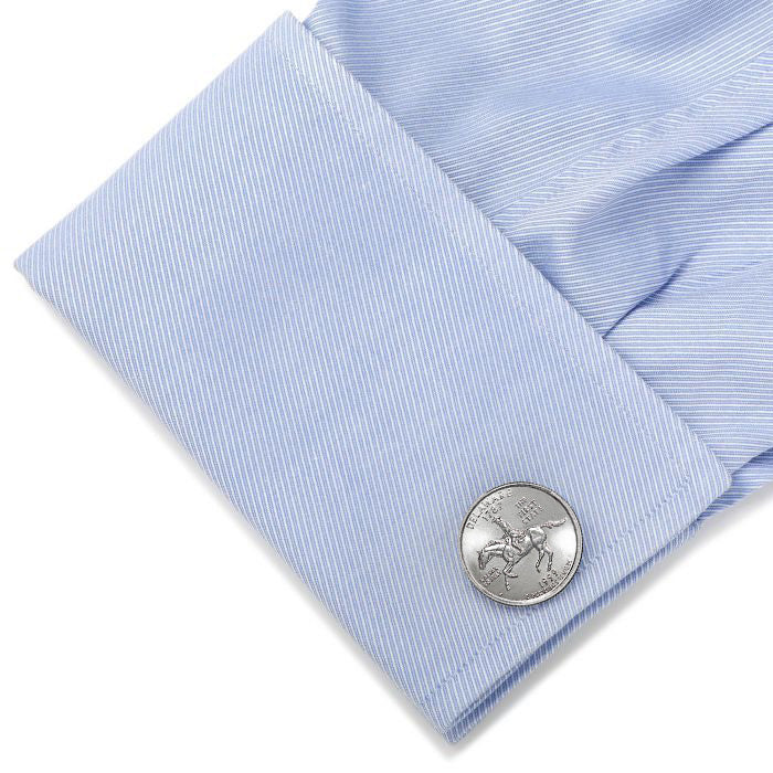 Delaware State Quarter Coin Cufflinks Uncirculated U.S. Quarter 1999 Cuff Links Enamel Backing Cufflinks