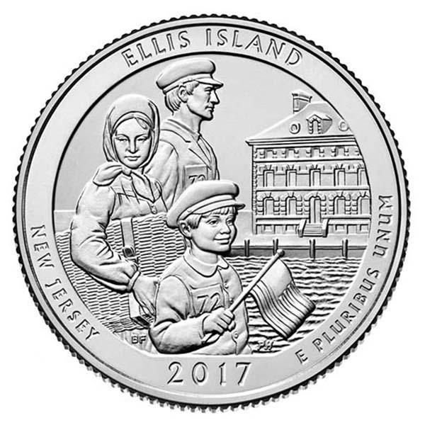 Ellis Island Coin Lapel Pin Uncirculated U.S. Quarter 2017 Tie Pin