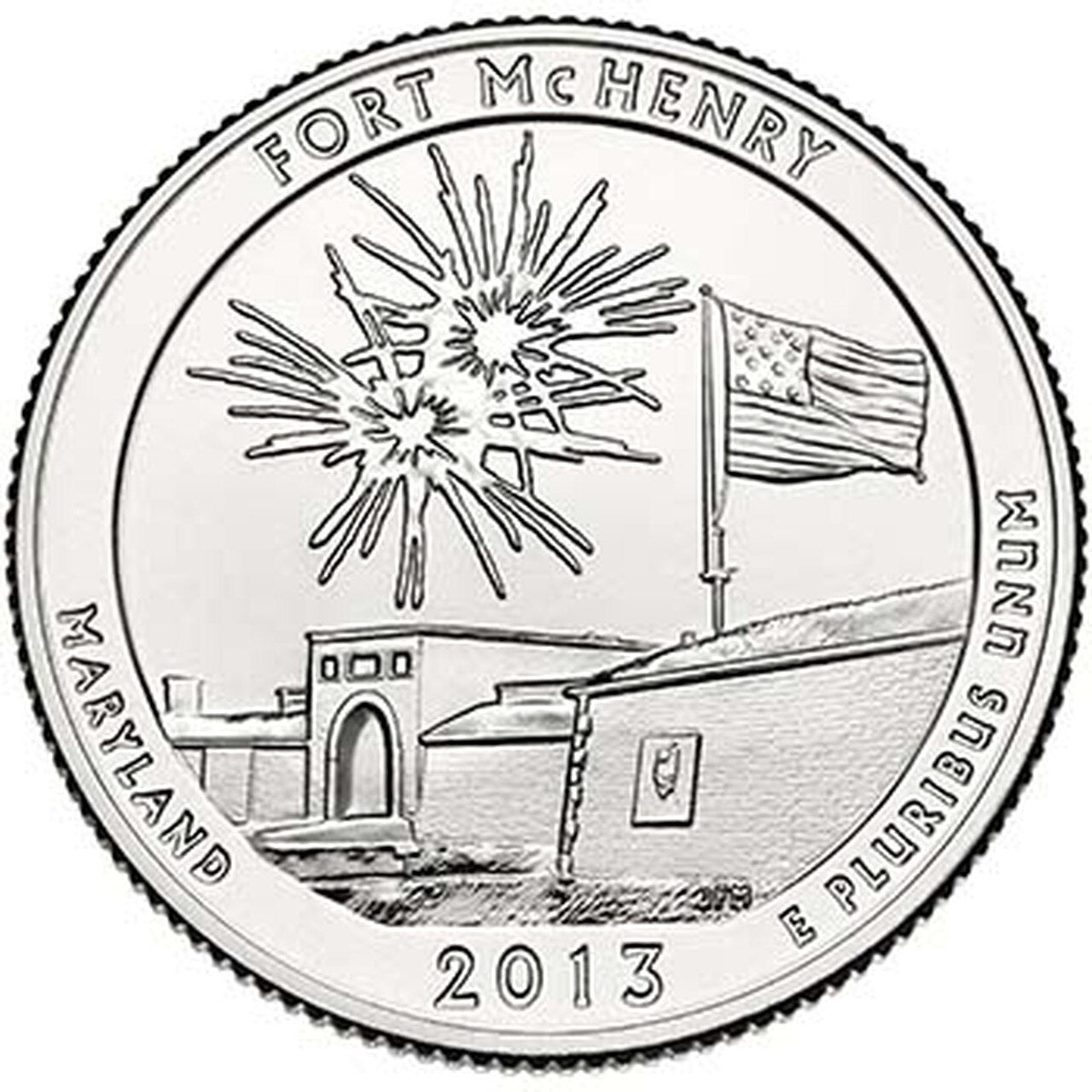 Fort McHenry National Monument and Historic Shrine Coin Lapel Pin Uncirculated U.S. Quarter 2013 Tie Pin