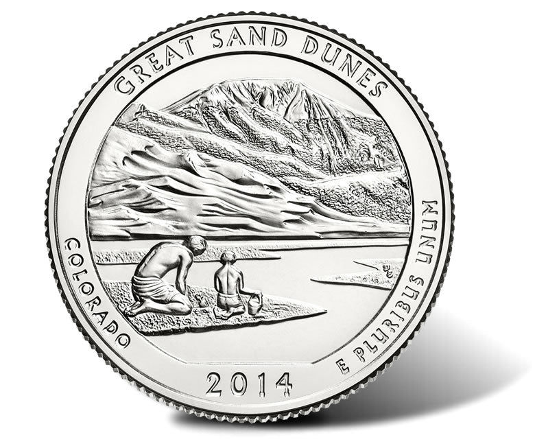 Great Sand Dunes National Park Coin Lapel Pin Uncirculated U.S. Quarter 2014 Tie Pin