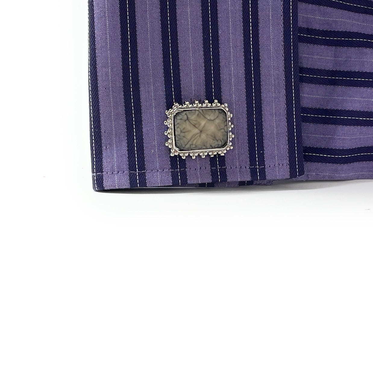 Cufflinks Silver City New Smokey Marble Cufflinks Cushion Cut Agate Cannon Ball Silver Trim Cuff Links Power Stroke Cuffs