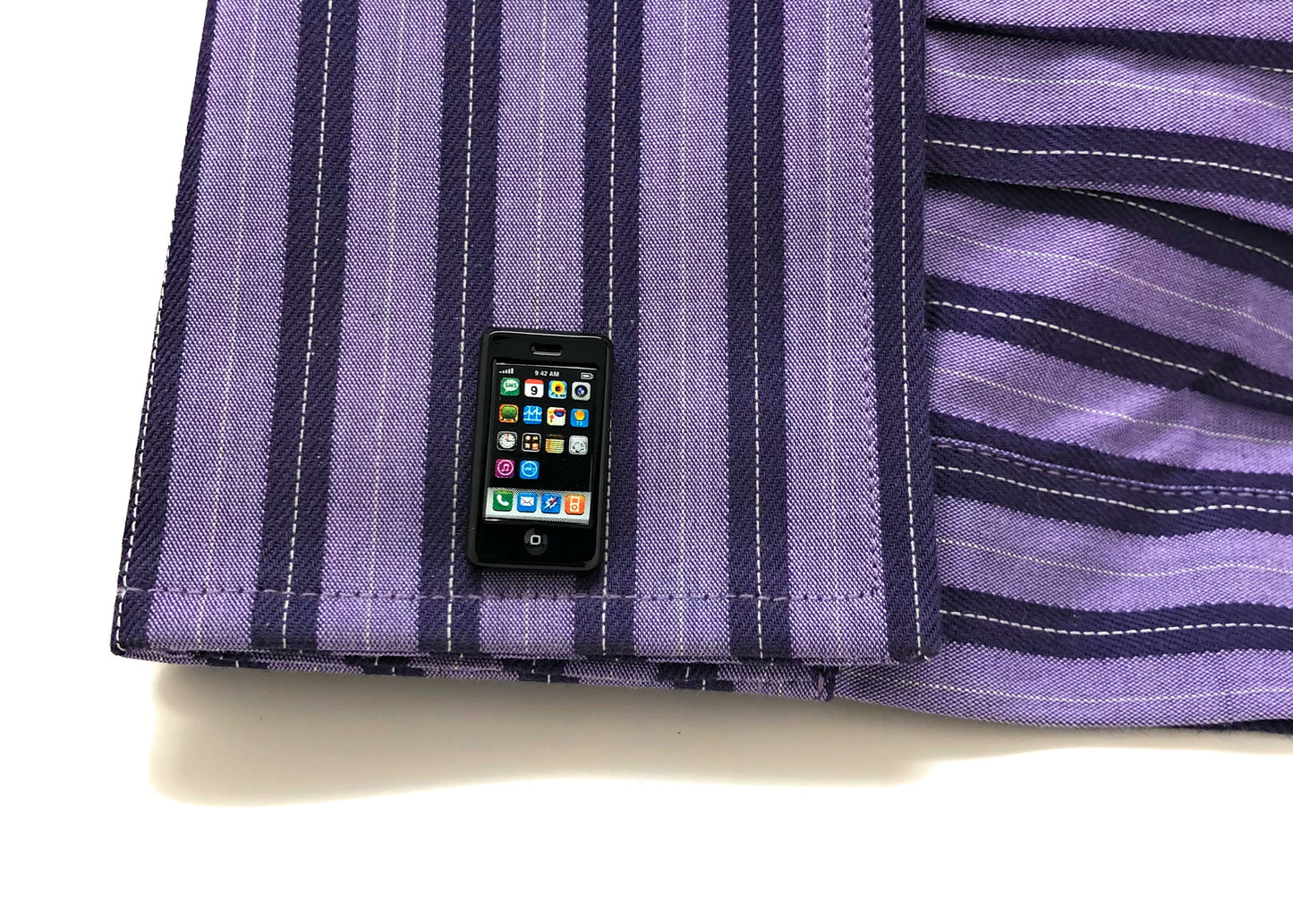 Mobile Phone Cufflinks Black Trim Smart Phone Cosplay Party Master High Tech Cell