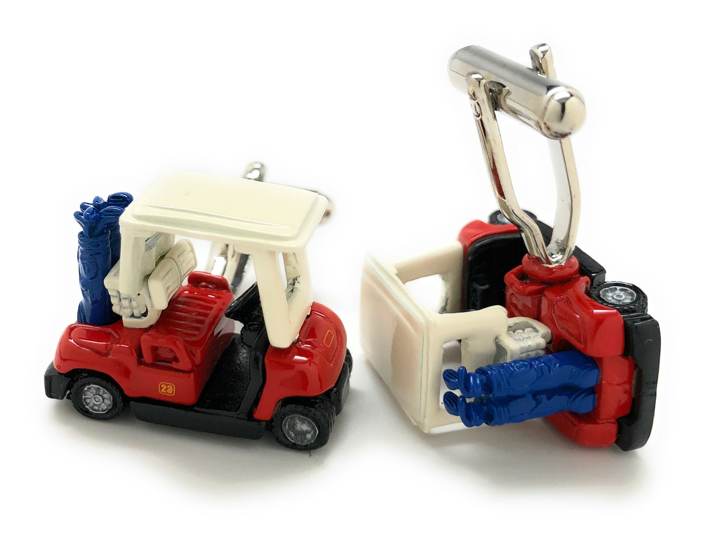 Golf Cart Cufflinks 3D Design Golf Lover Gift Cuff Links