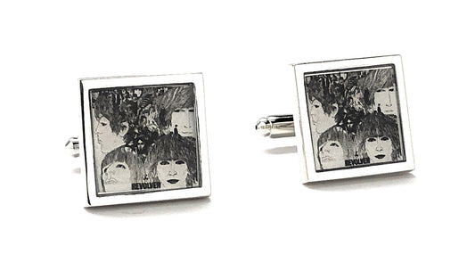 Beatles Revolver Album Cover Cufflinks – Retro Rock Band Music Accessories for Men
