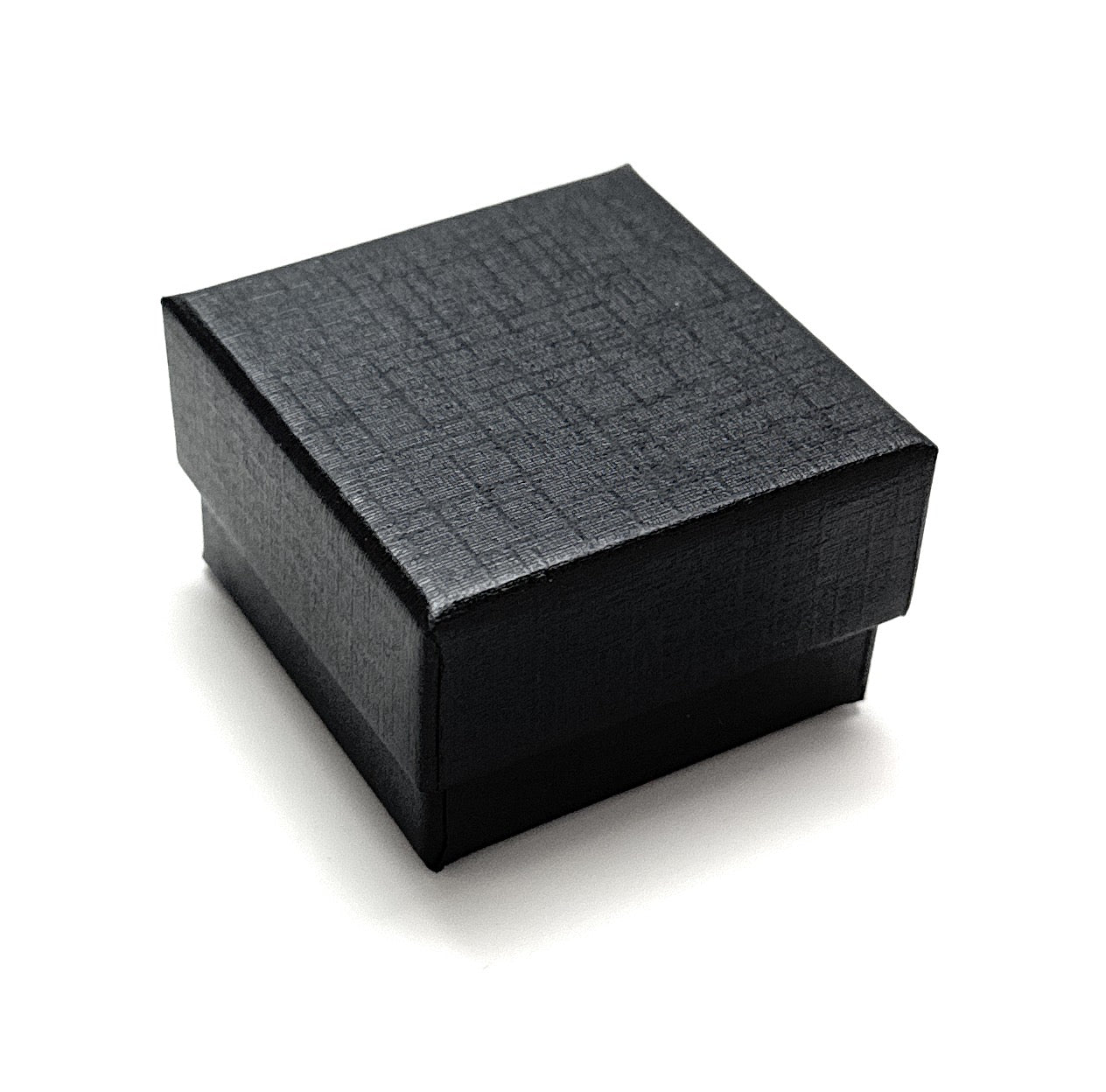 Black textured jewelry box on a white background