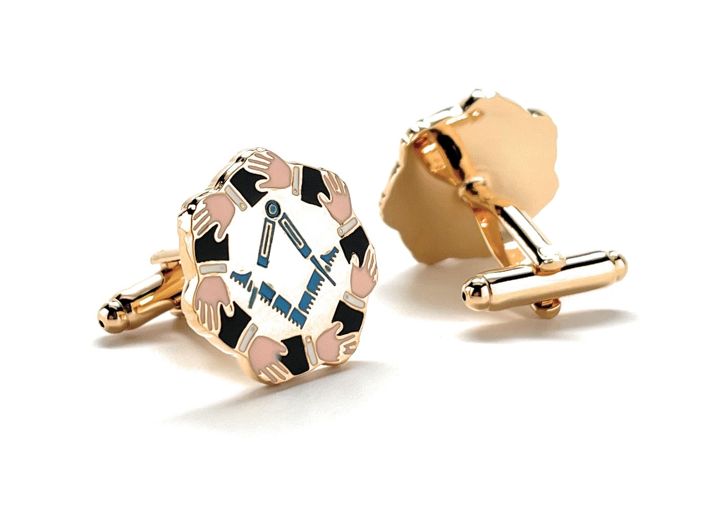 Freemason Cufflinks Freemasonry Cuff Links Gold Cut Out Design Masonic Square