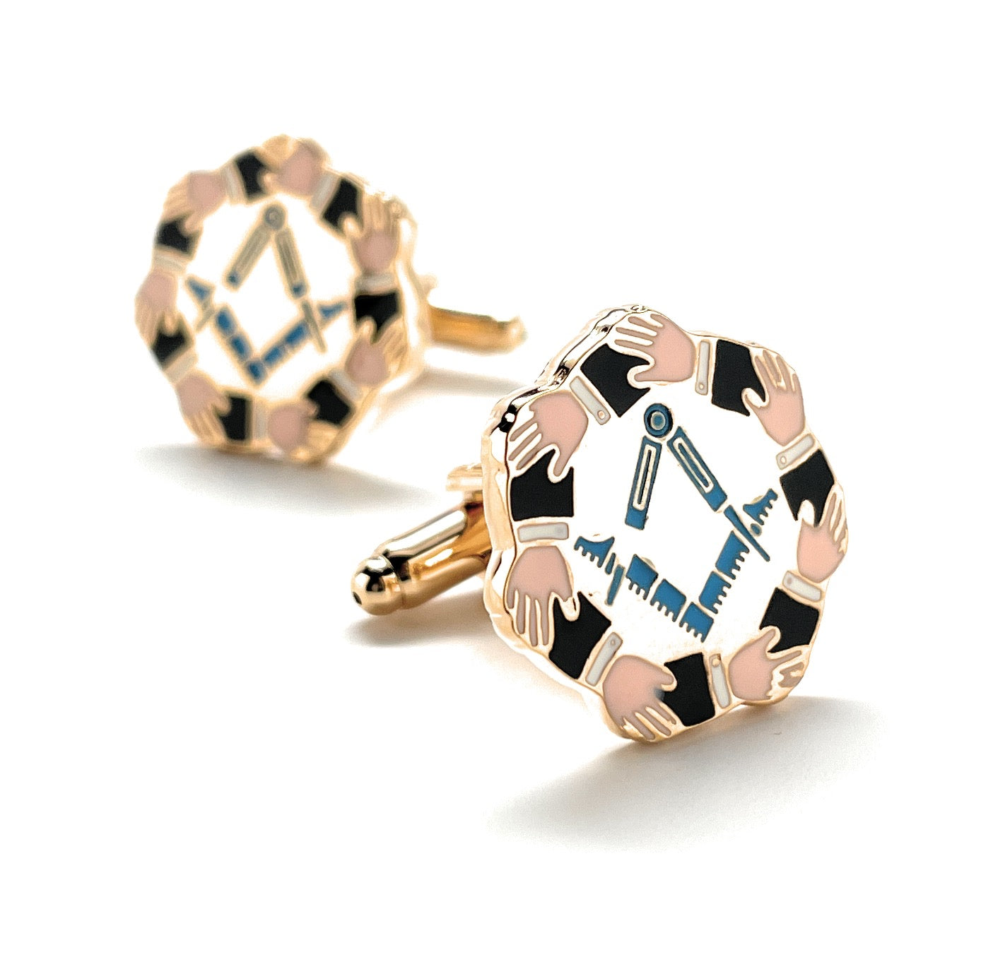 Freemason Cufflinks Freemasonry Cuff Links Gold Cut Out Design Masonic Square