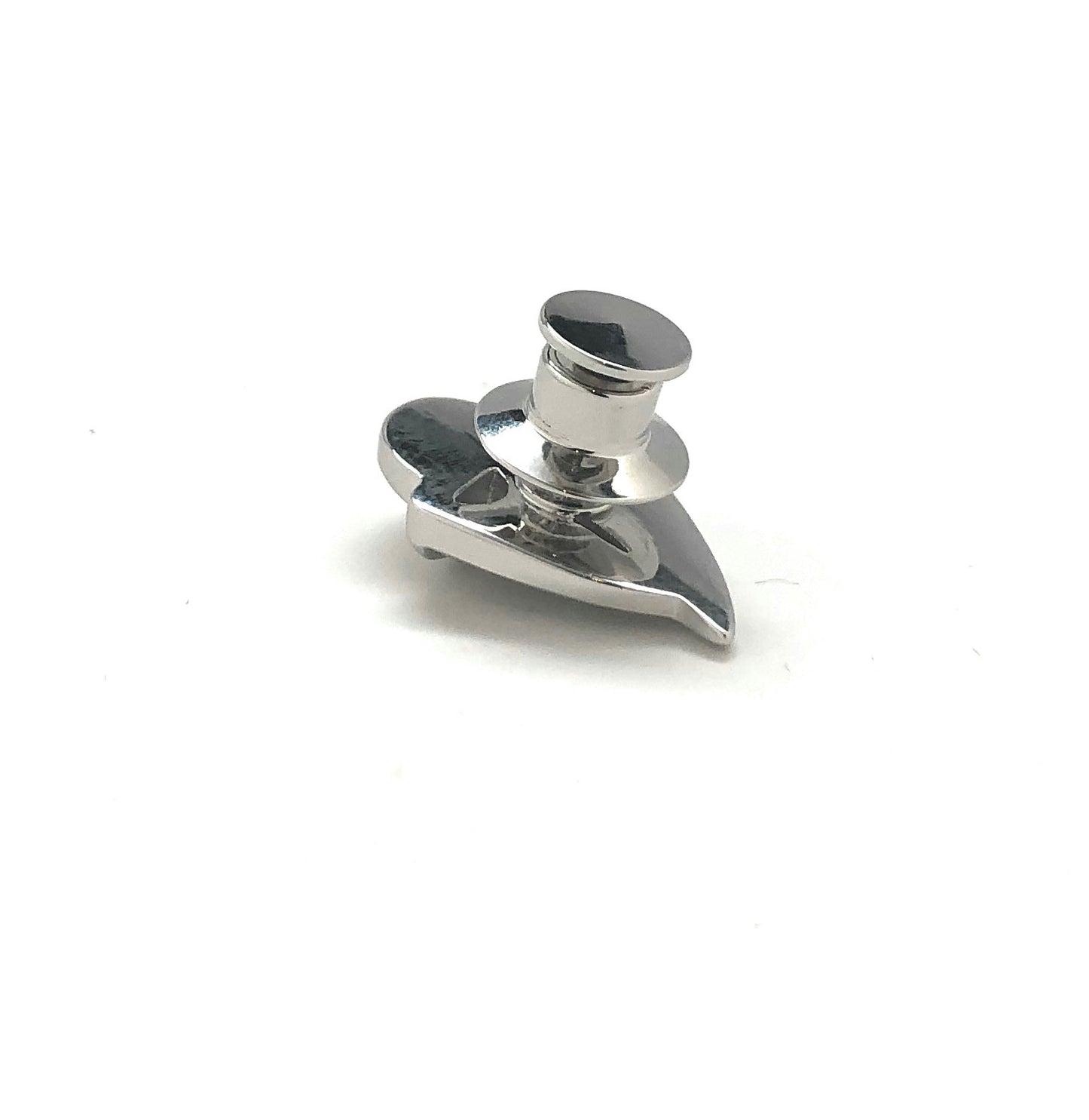 Metallic object on a white background