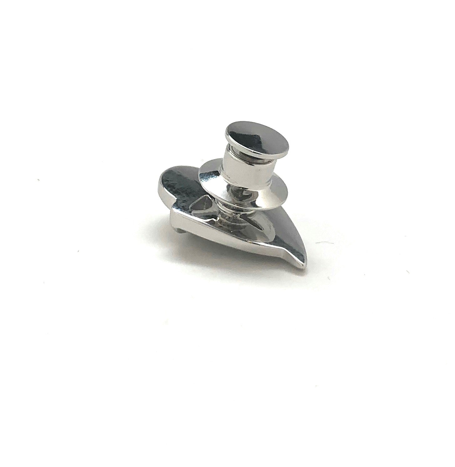 Metallic object on a white background