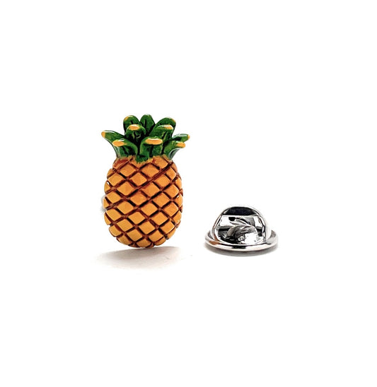 Hand Painted Pineapple Lapel Pin Yellow Green Enamel Pin Food Lovers