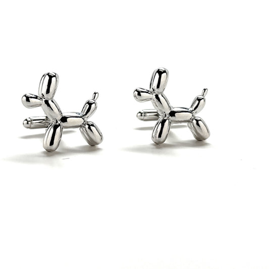 Balloon Dog Cufflinks Silver Plating Finish Dog Cufflinks Puppy Dog Mans Best Fried Family Dog Best Pets Cuff Links