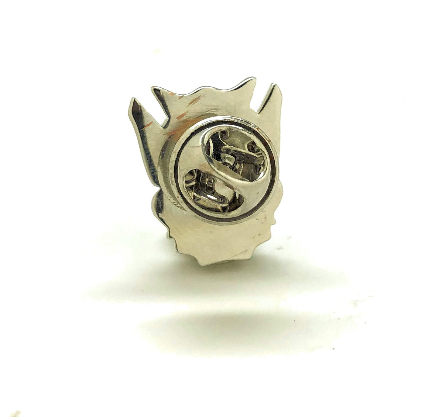 Ninja Lapel Pin Samurai Ninja Warrior Mask Enamel Pin Silver Tone Lucky Blue Tie Tack