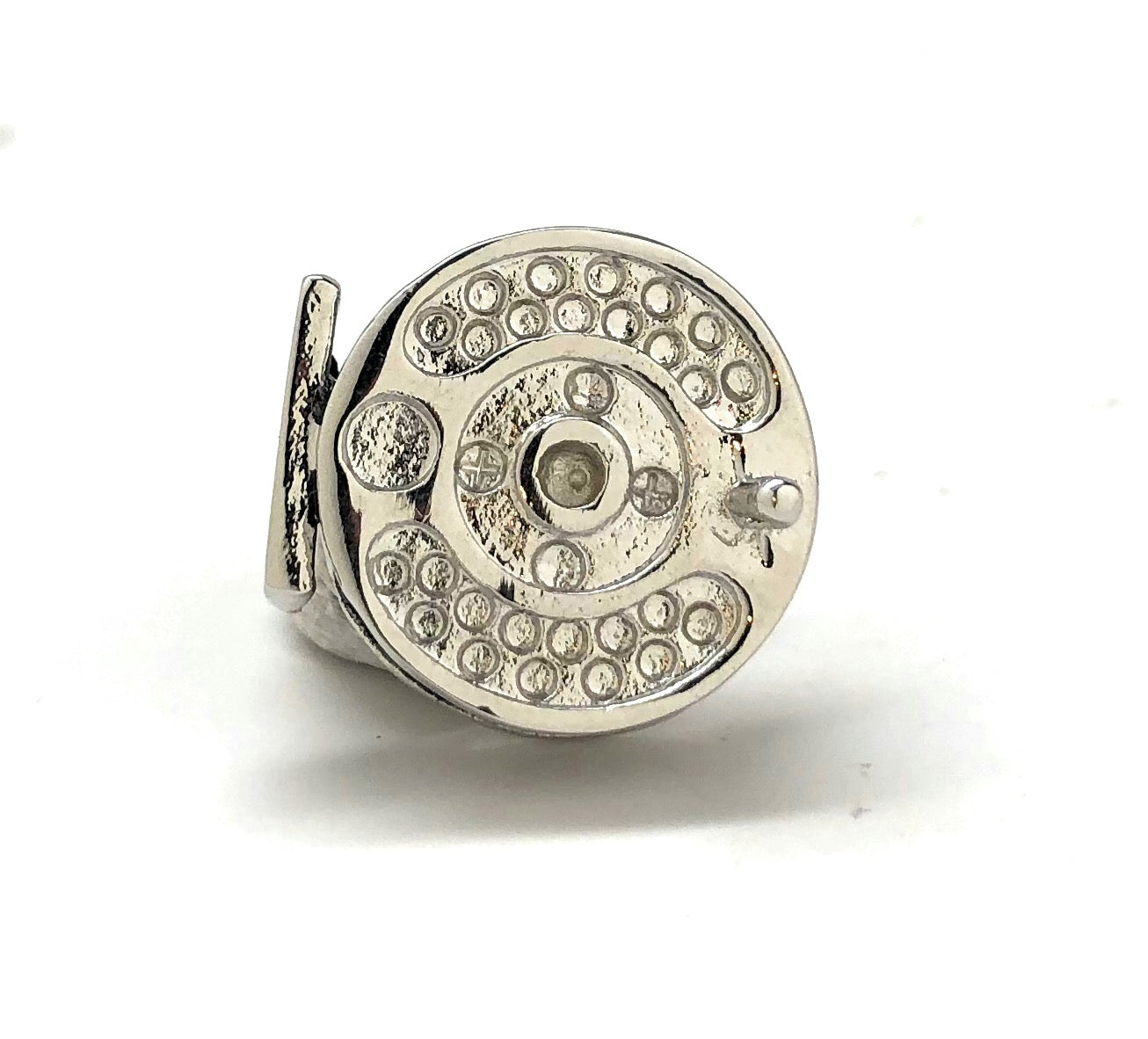 Fly Fishing Reel Lapel Pin - Trout River Fishing Enamel Pin | Perfect Gift for Dad