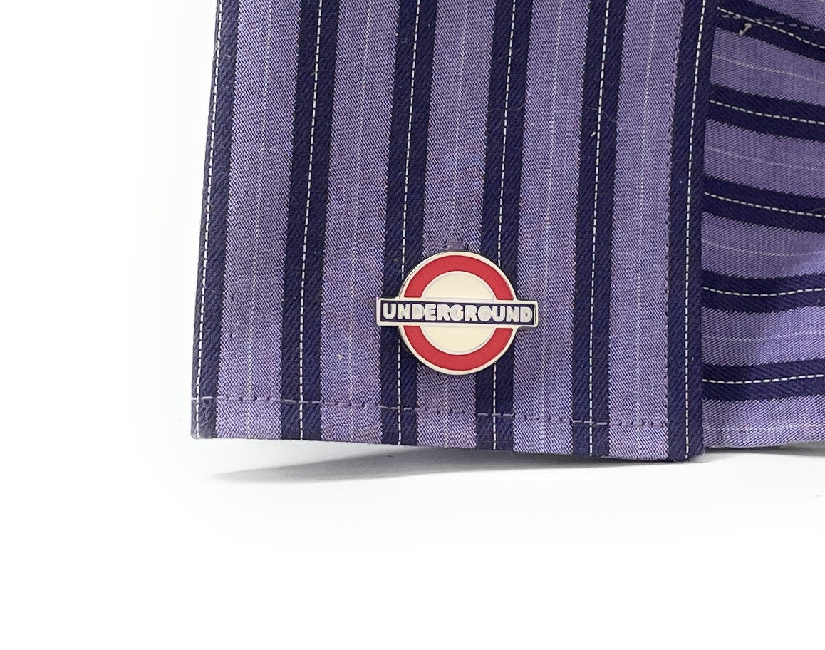 London Underground Cufflinks The Tube Cufflinks London England Tube Sign Cuff Links White Red Enamel Cuff Links