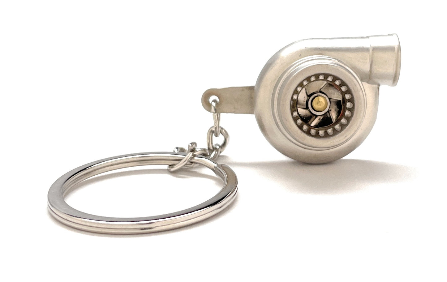 Turbo Charger Keychain Solid Silver Race Car Charm Car Key Chain with Key Ring Car Lover Gift Mechanic Gift