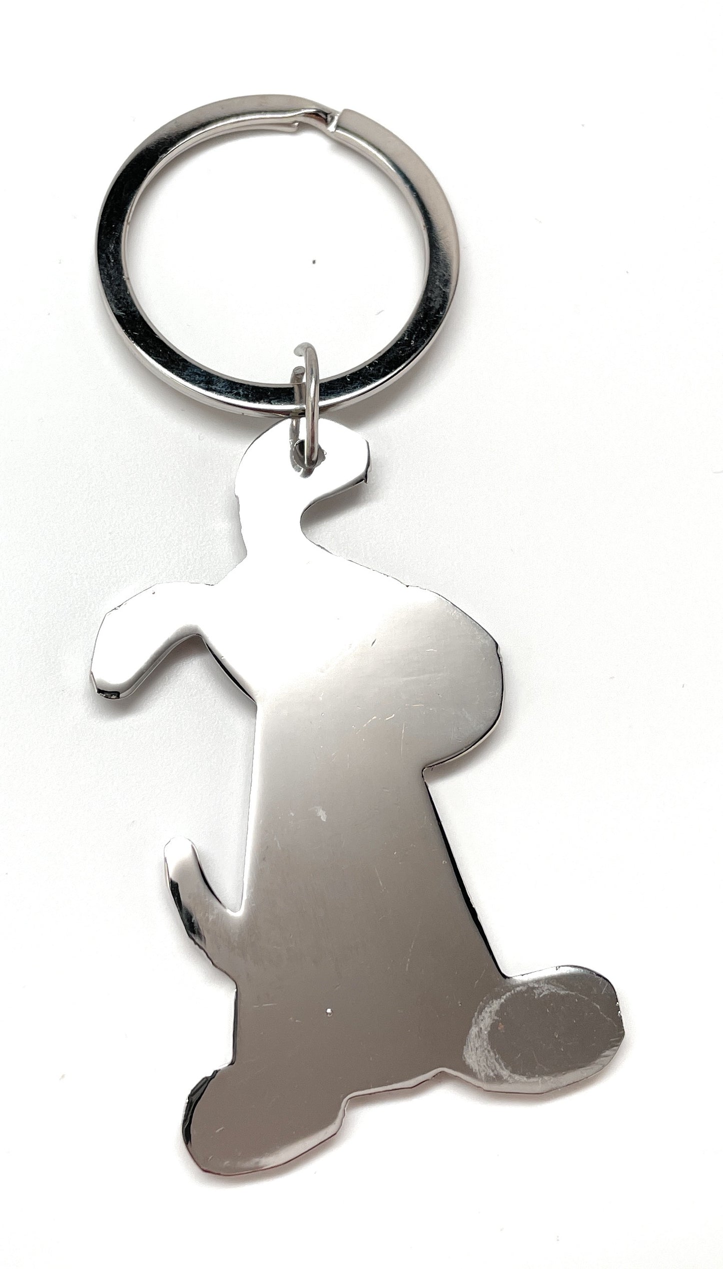 Dog Keychain Solid Silver with Black Enamel Charm Puppy Key Chain with Key Ring Dog Lover Gift Dog Gift