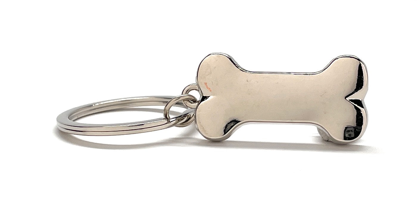 Dog Bone Keychain Silver Bone Charm Car Key Chain with Key Ring Dog Pet Gift Bag Purse Charm