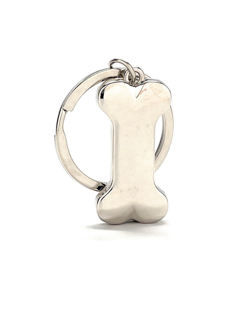 Dog Bone Keychain Silver Bone Charm Car Key Chain with Key Ring Dog Pet Gift Bag Purse Charm