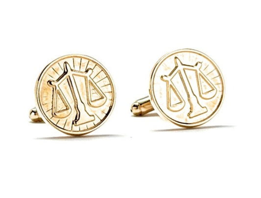 Attorney Gift Scales of Justice Cufflinks Gold Edition Attorney Gift Lawyer Gift Judge Lawyer Svg Cuffs Links Justice Scales (Iustitia Cufflinks)