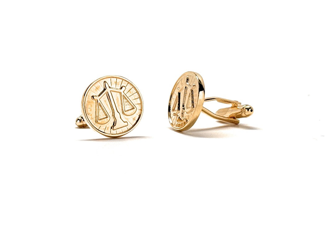 Attorney Gift Scales of Justice Cufflinks Gold Edition Attorney Gift Lawyer Gift Judge Lawyer Svg Cuffs Links Justice Scales (Iustitia Cufflinks)