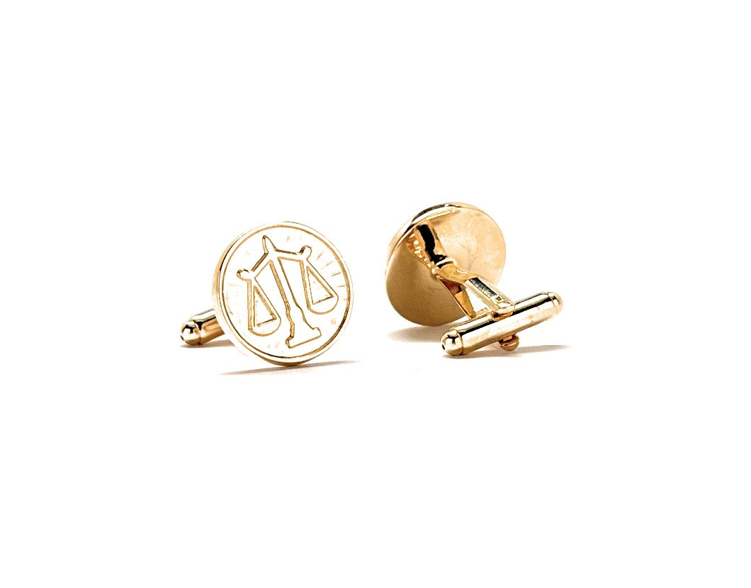 Attorney Gift Scales of Justice Cufflinks Gold Edition Attorney Gift Lawyer Gift Judge Lawyer Svg Cuffs Links Justice Scales (Iustitia Cufflinks)