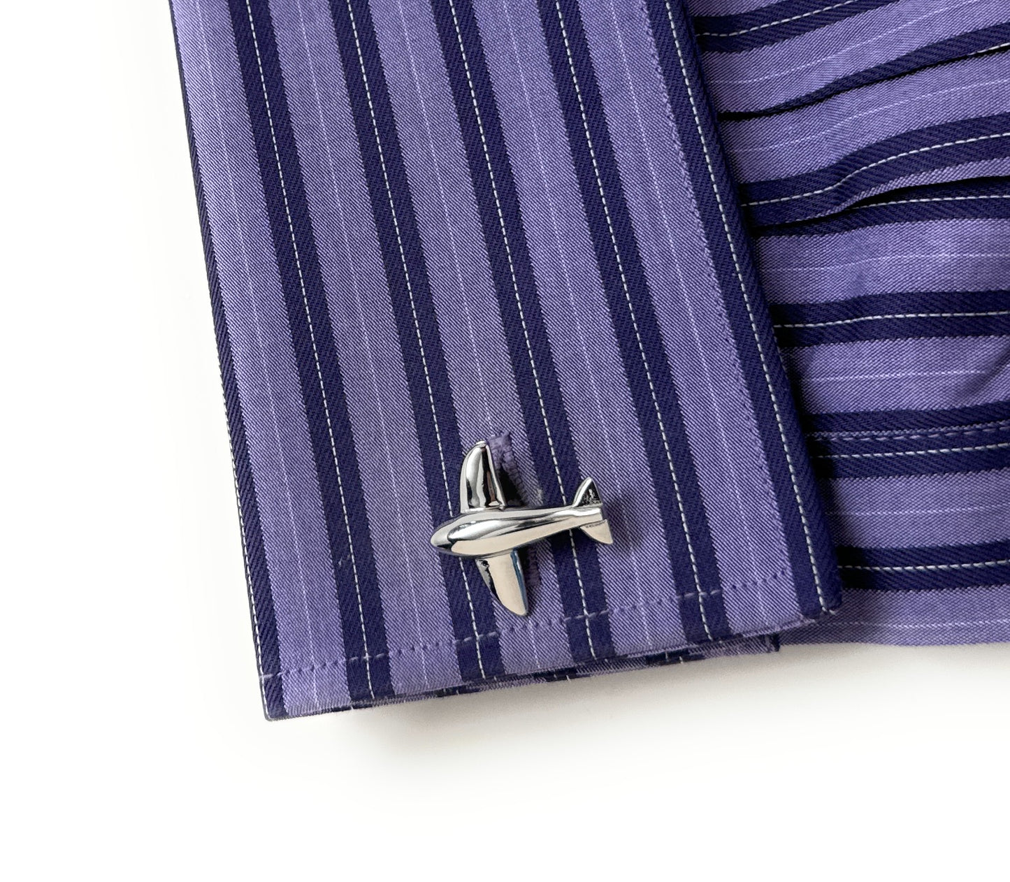 Silver Airplane Cufflinks – Aviation Pilot Gift & Travel Lover’s Accessory
