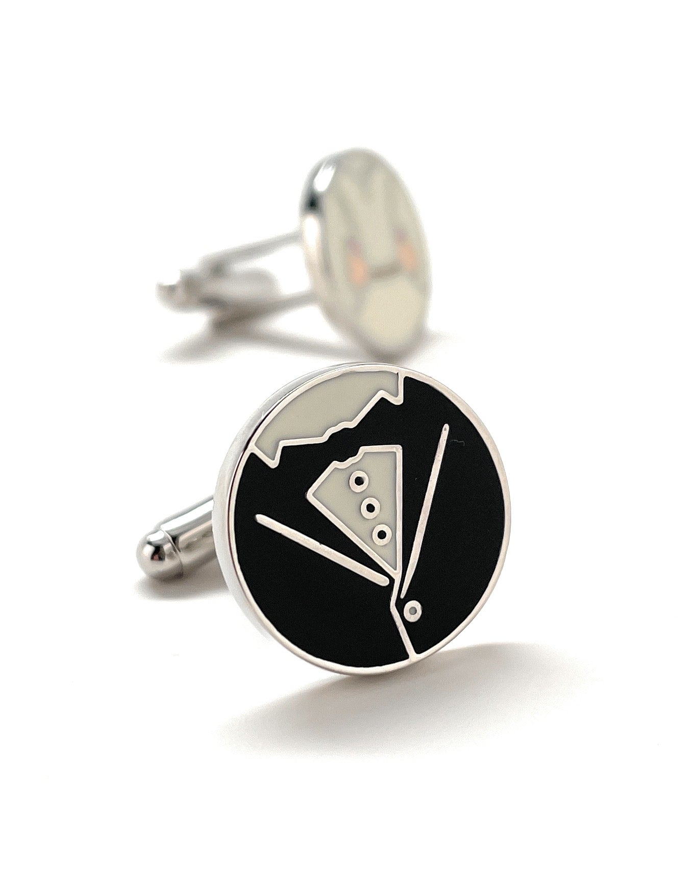 Cufflinks with a design on a white background
