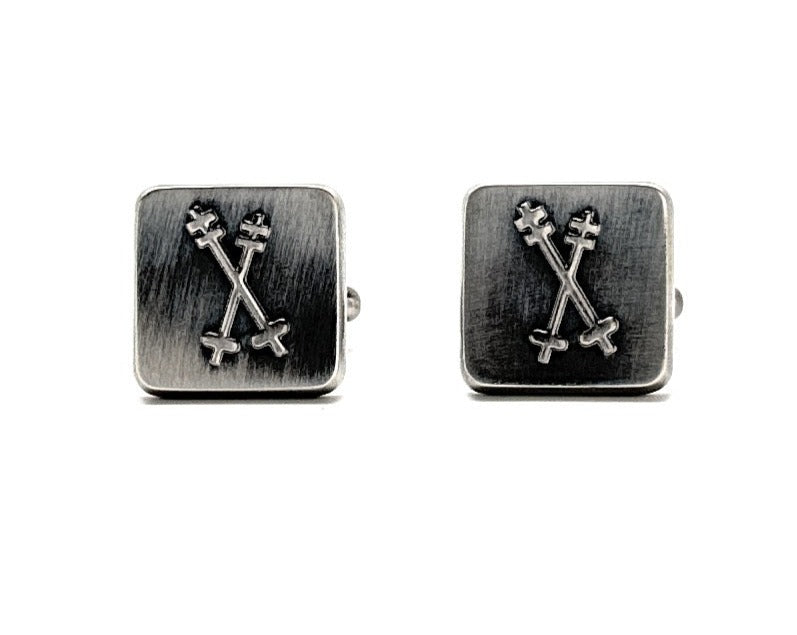Vintage Ski Cufflinks Themed Cuff Links Ski Poles Skiing Skier Sport Cufflinks