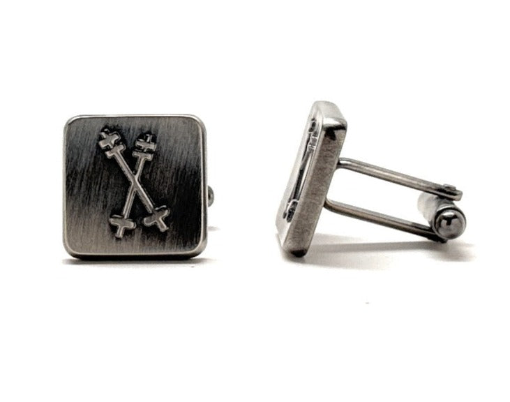 Vintage Ski Cufflinks Themed Cuff Links Ski Poles Skiing Skier Sport Cufflinks
