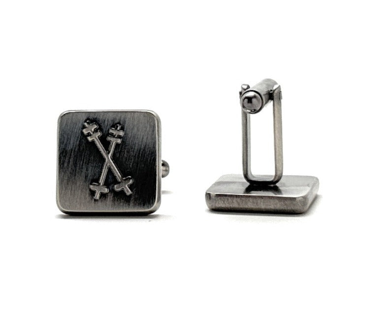 Vintage Ski Cufflinks Themed Cuff Links Ski Poles Skiing Skier Sport Cufflinks