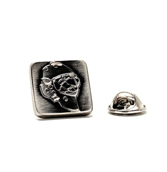 Legends of Hockey Lapel Pin - Goalie Mask Enamel Pin with Gunmetal Finish | Hockey Fan Gift