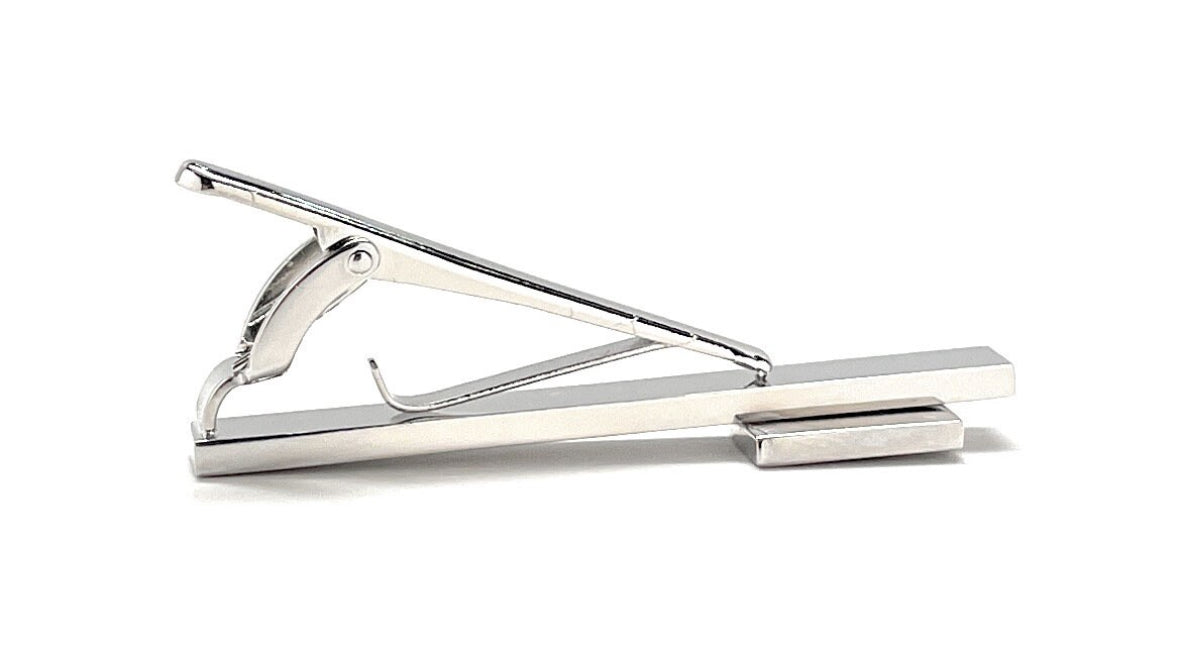 Crusaders Shield Tie Clip Jerusalem Cross Cut White and Red Enamel Design Silver Tone 3D Five-Fold Cross Tie Bar