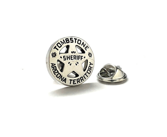 Tombstone Lapel Pin Law Enforcement Badge Enamel Pin Old Wild West Arizona Pin Tie Tack Pin Detective Old West Sheriff Badge Western Police
