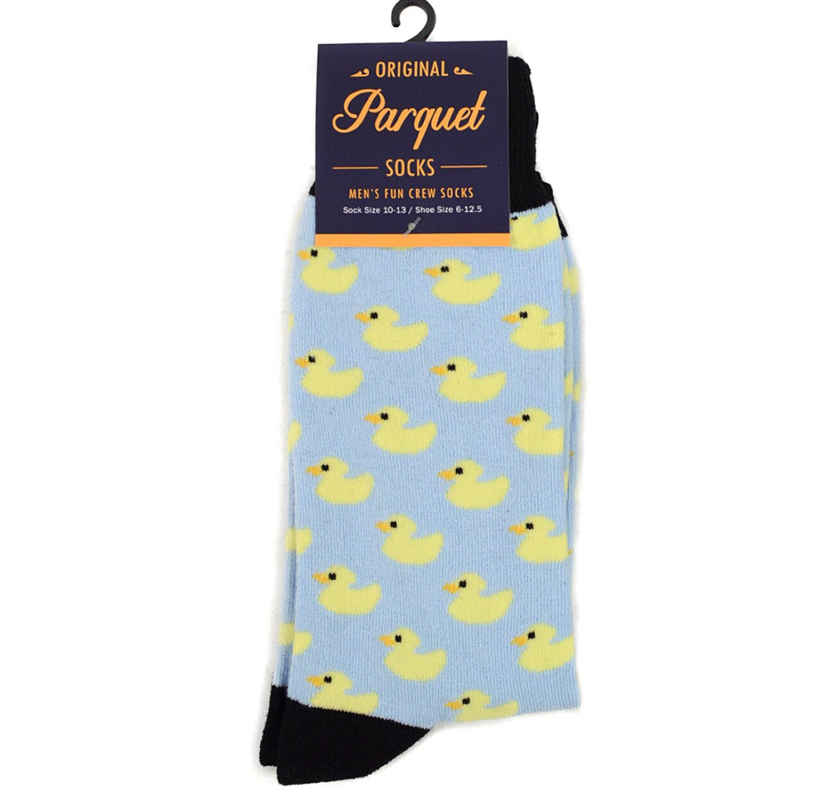 Rubber Ducky Socks Blue Yellow Ducklings Fun Crew Socks