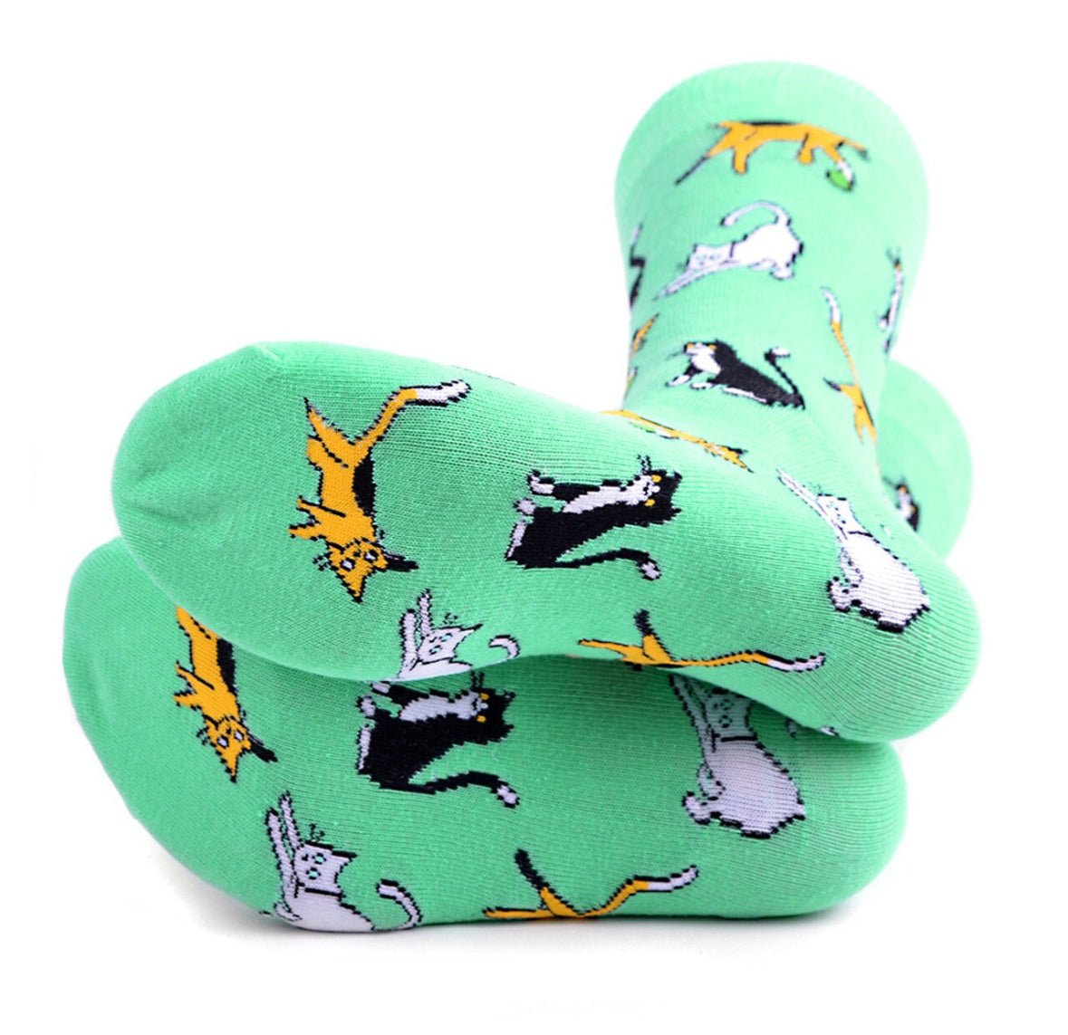 Funny Socks Crazy Kitty Socks Cat Novelty Socks Playful Cat Socks